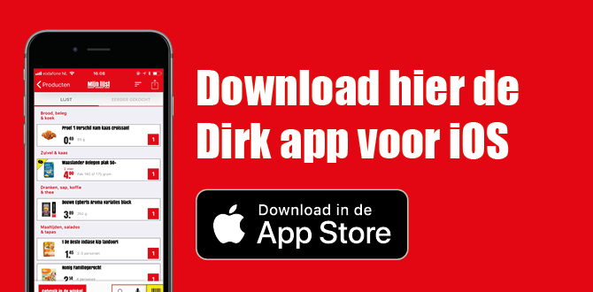 Download hier de Dirk app voor IOS
